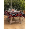 thumbnail image 3 of Outdoor Tablecloth with Umbrella Hole for Patio/Picnic/Party/Camping, Red Black Geometric Waterproof Table Cloth Rectangle Table Cover Washable, Abstract Art Diamond Modern (60"x 120"), 3 of 8