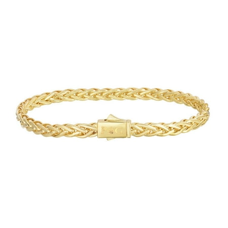 14k 7.5 Inch Yellow Gold Shiny Fancy Weaved Braided Bracelet With Box Clasp - 8.9