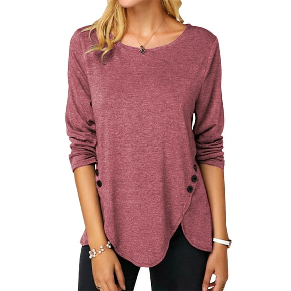 Sherrylily Women Long Sleeve Casual Blouse with Side Buttons