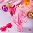 thumbnail image 6 of Joyfy 120pcs Heart Shaped Pink Straws Disposable Drinking Straw Individually Wrapped Pink Plastic Straw Valentines Day Cocktail Birthday Party Bridal Shower Wedding Supplies, 6 of 9