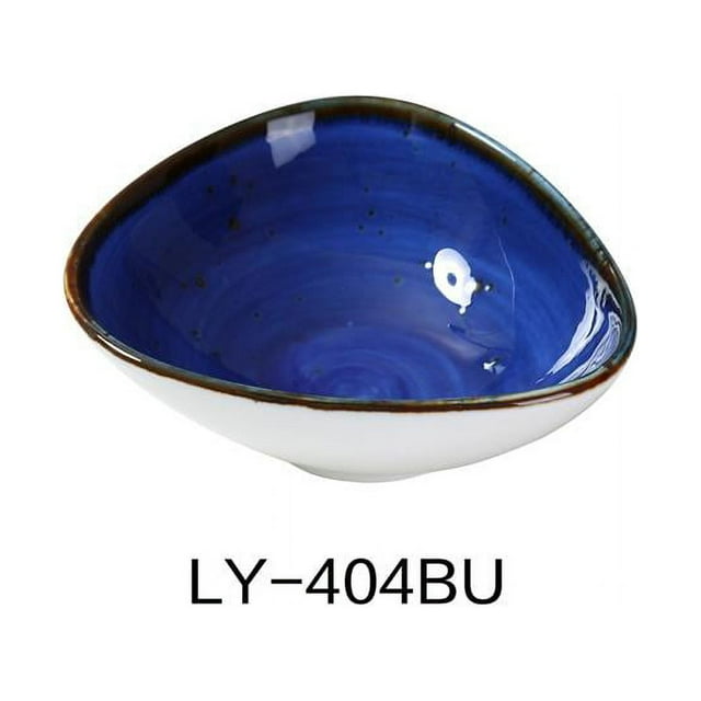 Yanco LY-404BU Lyon Bol à Sauce Triangle de 4,75 Po&44; Glaçure Réactive&44; Bleu - 5 oz - Pack de 36