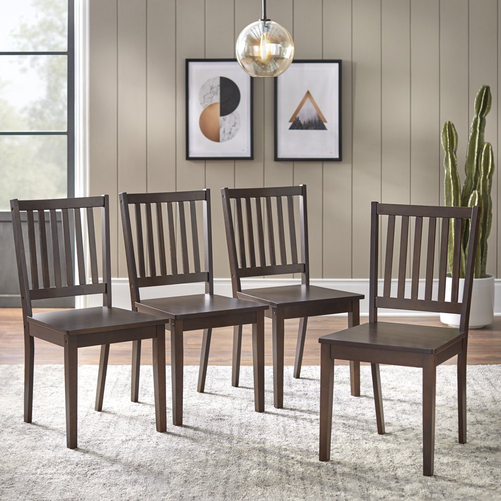 Shaker Dining Chairs, Set of 4, Espresso - Walmart.com - Walmart.com