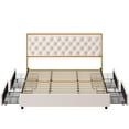 Homfa Queen Size Storage Bed, 4 Drawers Platform Bed Frame with Button