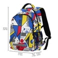 thumbnail image 2 of FORMRS Unisex Backpack Elementary School Travel Bookbag with Reflective Stripes, Yelllow Simple Shapes, 2 of 7