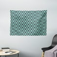 thumbnail image 1 of Teal and White Tapestry, Abstract Geometric Minimalists Design Retro Diamond Line, Wall Hanging for Bedroom Living Room Dorm Decor, 60W X 40L Inches, Sea Green Baby Blue Seal Brown, by Ambesonne, 1 of 2