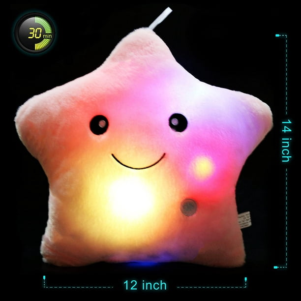 Creative Glowing LED Night Light Twinkle Star Shape Plush Pillow Stuffed  Toys 