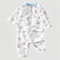 thumbnail image 4 of HFHAPW Toddler Baby Girl Pajamas Long Sleeve Button Down Shirts Pants Kids Sleepwear Pjs,7-8 Y, 4 of 6