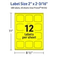 thumbnail image 6 of Avery Printable Arched Square Labels, Neon Yellow, 2" x 2-3/16", 480ct, 6 of 11