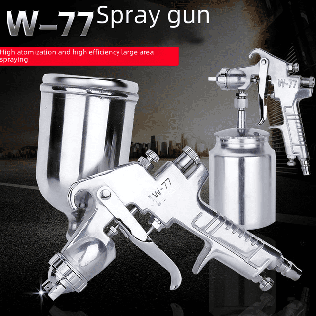 Pistola pulverizadora de pintura para chapa automotriz, pistola pulverizadora de pintura de alta atomización para muebles de gran calibre, pistola de pintura de alta presión W-71W-77