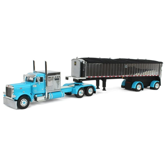 First Gear DCP 1/64 Cyan Peterbilt 379 60" Vintage Sleeper w/ MAC Coal End Dump Trailer 60-1893