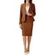 thumbnail image 2 of Conjunto de falda de 2 piezas para mujer INSPIRE CHIC, blazer peplum, falda lápiz de cintura alta, atuendo de trabajo XL marrón, 2 of 6