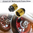 thumbnail image 2 of 14mm Motorcycle Slider Frame Aluminum Alloy Wheel Fairing Protection Crash Pad Protector Guard 41mm 47mm Gold Tone 2 Pcs, 2 of 7