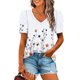 thumbnail image 1 of Puntoco Liquidación de blusas cortas para mujer, blusa holgada informal de manga corta a la moda para mujer, 1 of 5