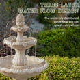 thumbnail image 3 of 48.03" Outdoor Water Fountain, 3-Tiers water feature Outdoor Freestanding Waterfall Fountains for Garden, Patio, 3 of 8