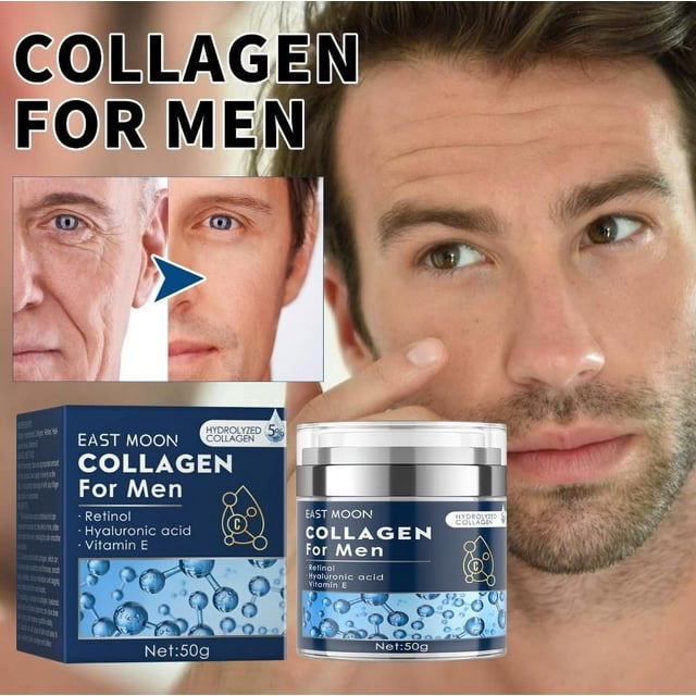 Cremas e hidratantes para hombres. Crema facial con retinol, ácido hialurónico y vitamina E. Reafirma la piel, hidrata, suaviza arrugas y minimiza los poros.