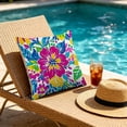 thumbnail image 5 of Throw Pillow Cover 18x18 Inch Waterproof Summer Flower Bohemian Print Soft Colorful for Car Office Patio Decor by MPOISVA, 5 of 6
