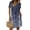 #12Blue, variant on Summer Boho Maxi Dress for Women Floral Print Casual Loose Plus Size Short Sleeve V Neck Dress with Pockets Army Green L