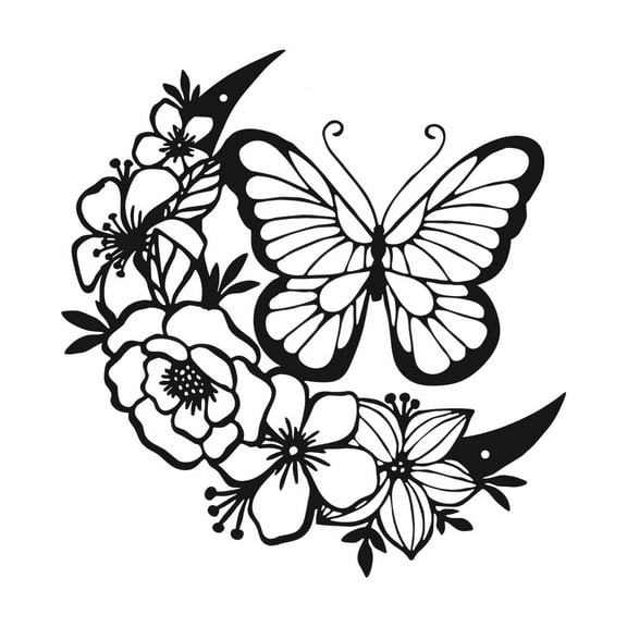 Uanit Metal Butterfly Wall Decor Lifelike Modern Floral Butterflies Wall Art Sculpture Hanging Decorations for Indoor or Outdoor, Yard Patio Fence Garden Decorations