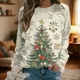 thumbnail image 3 of Craaazy Christmas Printed Sweatshirts for Women Long Sleeve Crewneck Tops Festival Outfits Xmas Tree Merry Christmas Gifts, 3 of 6