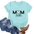 thumbnail image 3 of WREESH Mother's Day Mama Shirts Women's Round Neck Short Sleeve Graphic T-Shirts Blue, 3 of 4