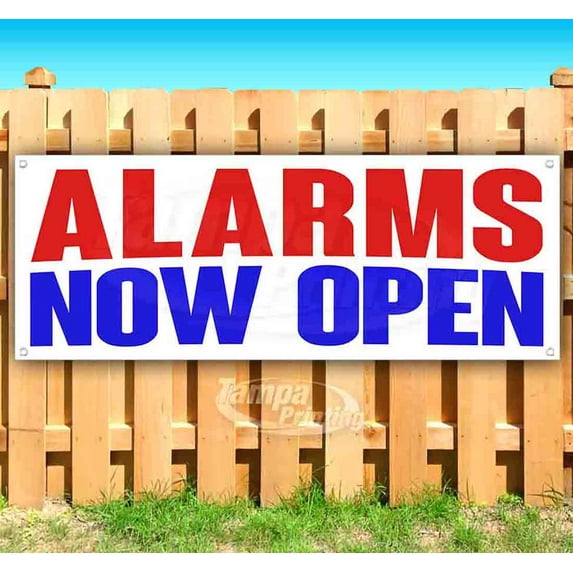 Alarms Now Open 13 oz Vinyl Banner With Metal Grommets