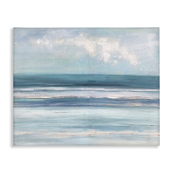 Stupell Industries Streaked Ocean Shore Abstract Painting Wrapped Canvas Canvas Art Print Wall Art, 20 x 16