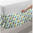 thumbnail image 2 of Cats Bed Skirt, Repeating Exotic Wild Cats Lions in Scandinavian Minimal Style Cartoon, Elastic Bedskirt Dust Ruffle Wrap Around for Bedding Decor, 4 Sizes, Yellow Green Sky Blue, by Ambesonne, 2 of 2