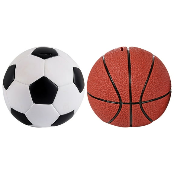 STRANDCHIC 2-Pack Wide Slot Sports Money Banks in Assorted Colors for Football, Soccer, Basketball Fans