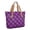 Purple and Black Checkered Pattern, variant on Blue and Black Checkered Pattern Large Tote Bag for Women, Polyester Roomy Carryall with Pockets and Zipper, Lightweight Gifts Ideas for Women Men
