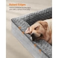 thumbnail image 4 of Feandrea Cama para Perros, Cama para Mascotas, 91 x 68 x 16 cm, Ortopédica con Espuma Corrugada, Funda Extraíble con Motivo Rosa de Peluche, Bordes Elevados Acolchados, Gris Paloma MPGW252G01, 4 of 6