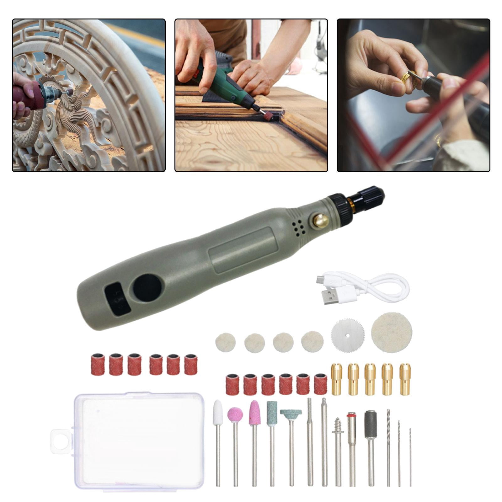 3 Speeds Engraving Pen DIY Tool Set USB Charging Rotary Tool Mini Router Pen for Gray