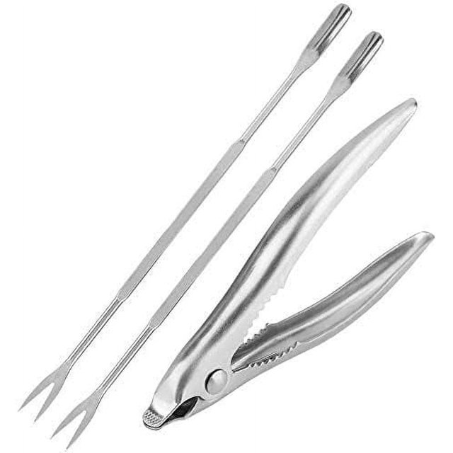 1 juego: 3 piezas de langosta de acero inoxidable, cangrejo, tenedor para mariscos, nuez, langosta, herramienta de cocina, langosta pequeña, camarones grandes Sincero Electrónica