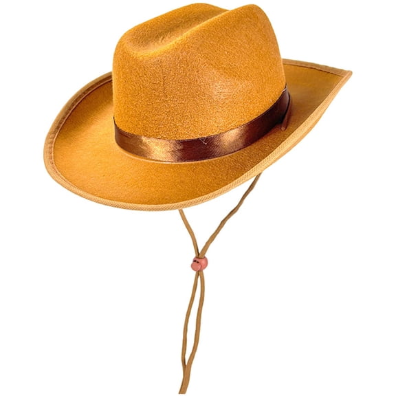 Caqnni Summer Sun Protection Wide Brim Hat Childrens Brown Trimmed Cowboy Hat Western Cowboy Hat Brown Cowboy Hat