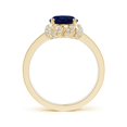 thumbnail image 2 of ANGARA Natural Oval 2 ct Blue Sapphire and Diamond Halo Ring in 14K Yellow Gold for Women (Size-9x7mm) | September Birthstone, Anniversary, Jewelry Gift for Women | Natural Blue Sapphire Ring, 2 of 7