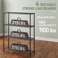 thumbnail image 4 of Ktaxon 4-Tier Metal Shelving Unit, Adjustable Shelf Organizer for Garage Kitchen, Storage Rack Capacity for 1100 lbs, 36"W x 14"D x 55"H, Black, 4 of 14