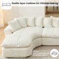 thumbnail image 5 of 127" L-Shape Corduroy Sectional Couch, 4-5 Seat Sofa with Pillows for Living Room, No Assembly Needed,Beige, 5 of 9