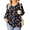 Multicolor WS36, variant on Zeagoo Womens Plus Size Tops Puff Long Sleeve T-Shirts Pleated V Neck Tunics Fall Dressy Casual Loose Blouse