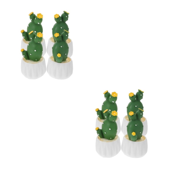 WORGEOUS 8-Piece Mini Artificial Cactus Plants with , Small Fake Potted for Home, Office, Desktop, Bonsai Decor