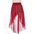 thumbnail image 5 of iiniim Kids Big Girls High Low Chiffon Dance Skirt for Lyrical Ballet Latin Jazz Stage Performance 6-16 Burgundy 12, 5 of 7