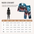 thumbnail image 3 of KLL Cartoon Cute Shark Print Women's Long Sleeve Pajamas with Pants Sleepwear Loungewear 2 Set-Large, 3 of 7