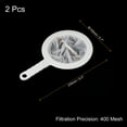 thumbnail image 2 of Uxcell 9"x6" 400 Mesh Food Filter Strainer Kitchen Fine Mesh Sieve Strainers with Handle White 2 Pack, 2 of 6