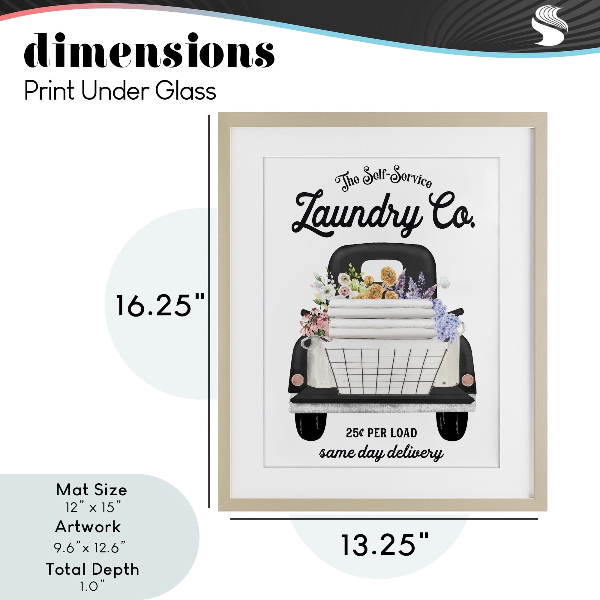 Laundry Service Truck Birch Framed Print Under Glass, design by Lettered and Lined