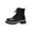 Black, variant on KEGIRLOM Women's Fashion Casual Winter Ankle Boots Solid Color Round Toe Front Lace-Up Side Zipper Heel Low Heel Ankle Boots Black 9.5