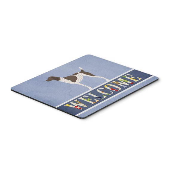 German Shorthaired Pointer Welcome Mouse Pad Hot Pad or Trivet Blue
