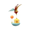 thumbnail image 2 of Juguete interactivo con rodillos para gatos – Teaser de plumas con tumbler | Acción oscilante de 360°, campana, ratón de franela, fondo ponderado | Multicolor | Plástico | 18x7,8x5,8 cm, 2 of 6