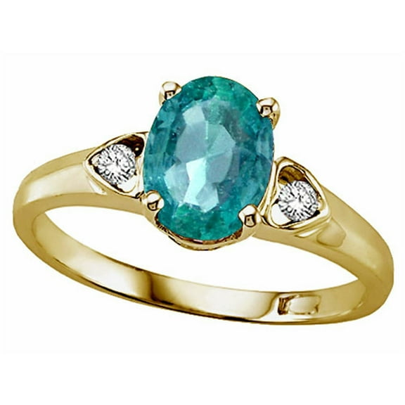 Tommaso Design Genuine Emerald Ring in 14 kt Yellow Gold Size 9 Female Adult