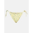 thumbnail image 6 of No Boundaries Floral Print Side Tie Bikini Bottoms with Lettuce Edge, Women’s XXS-XXL, 6 of 6