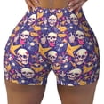 thumbnail image 2 of Honeii rock Skull record Print Women's Workout Shorts, Gym Shorts for Active Wear, Sports Shorts,Women's Running Shorts,Quick Dry Athletic Shorts-XX-Large, 2 of 8