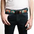 thumbnail image 2 of Adjustable Belt, Clamp Buckle, Cut-to-Fit, Yosemite Sam Poses Turquoise, 2 of 3