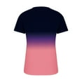 thumbnail image 5 of Jgppe Women's Summer Tops Basic Plus Size Color Block Button up Loose Short Sleeve Tshirt for Ladies, 5 of 5